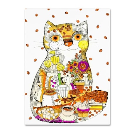 Oxana Ziaka 'Coffee Cat 2' Canvas Art,24x32